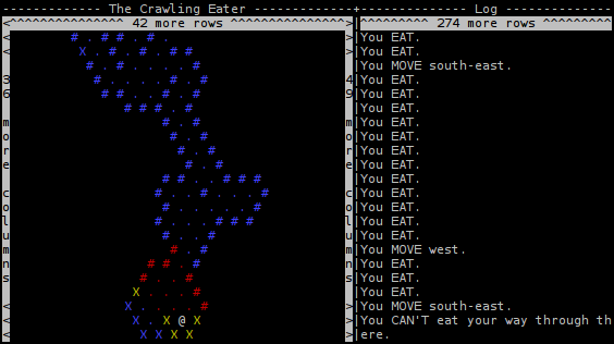 A screenshot of "The Crawling Eater", early development version.