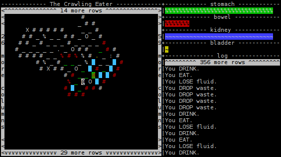 A screenshot of "The Crawling Eater", early development version.